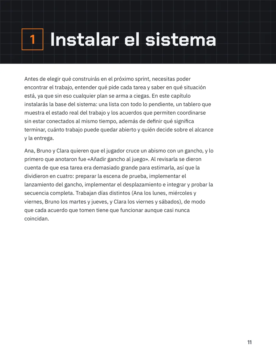Primera página del capítulo 1, Instalar el sistema